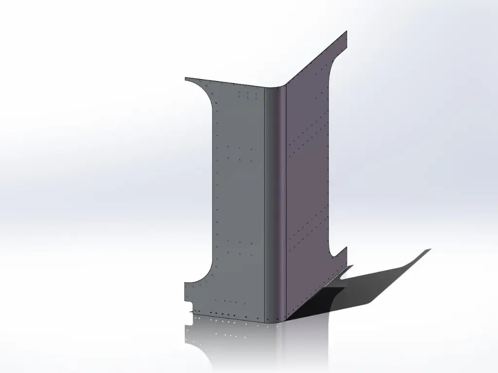 [SLI000078] Peterbilt Old Style 379 Sleeper Panels - Front Corner Drivers Side, 63" (72"), Flat Top Front, Ultra Cab Side
