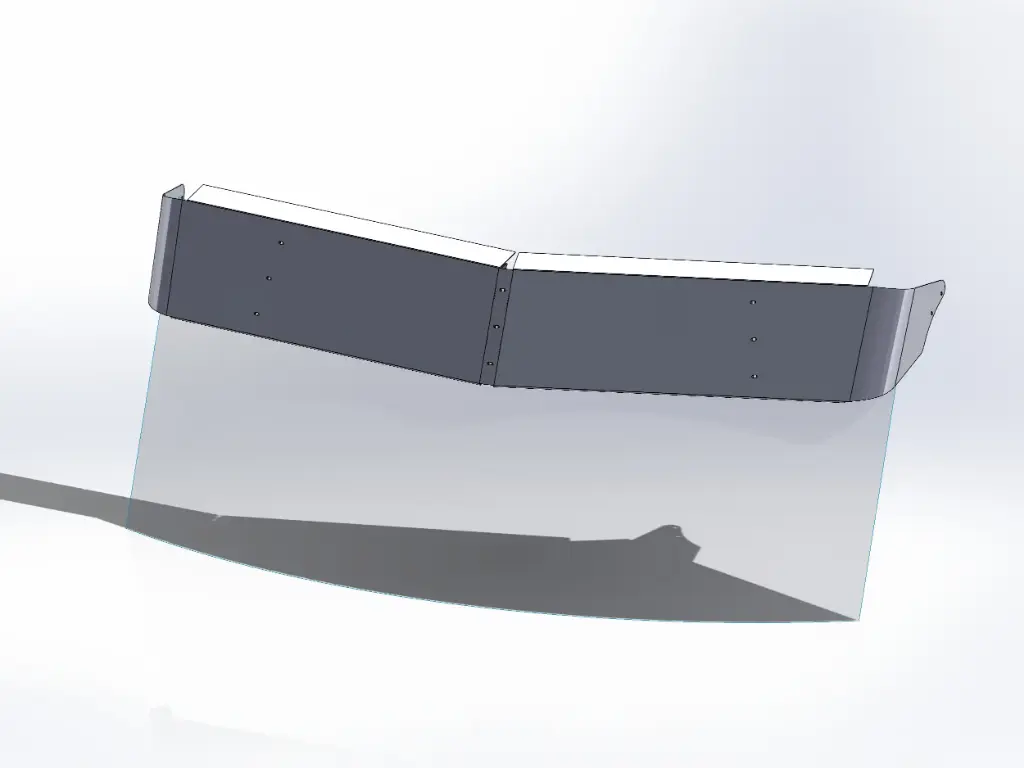 [SLI000945] Peterbilt 567/579/589 Flat Top Visors - No Factory Mounts (11" Straight, No Light Holes)