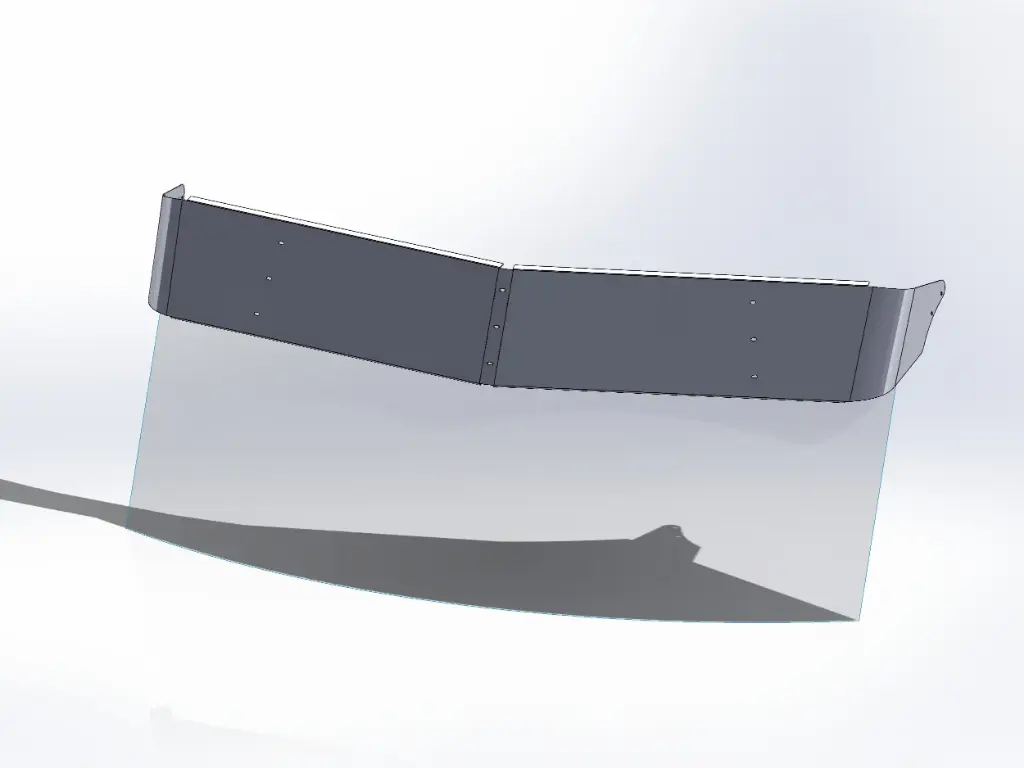 [SLI000939] Kenworth T680/T880/W990 Mid Rise Visors - No Factory Mounts (11" Straight, No Light Holes)