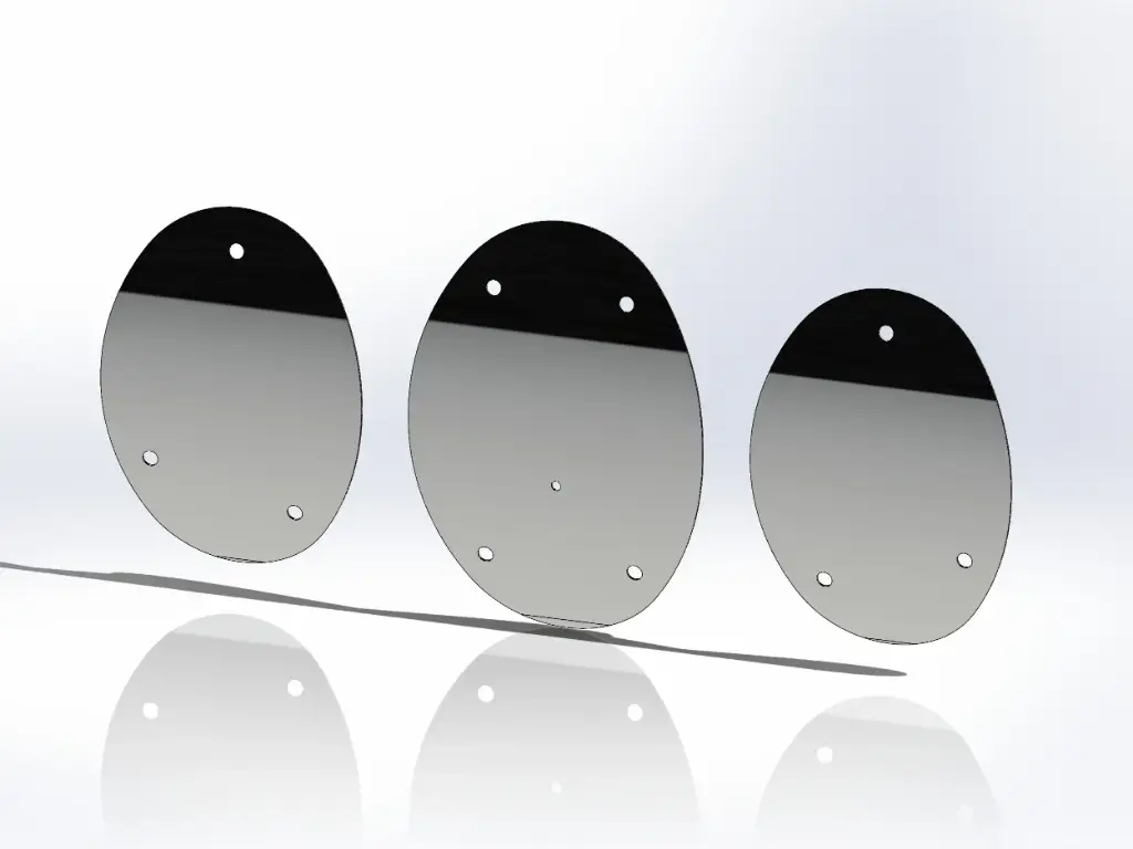 [SLI000964] Peterbilt 2.1 Meter High Rise Visor Plates - Paintable Aluminum