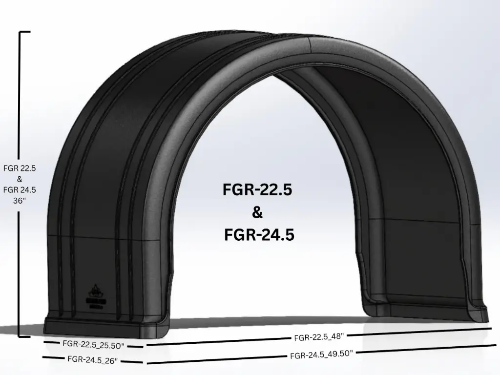 [SLI000271] Single Axle Poly Fenders - FGR-24.5 (White)