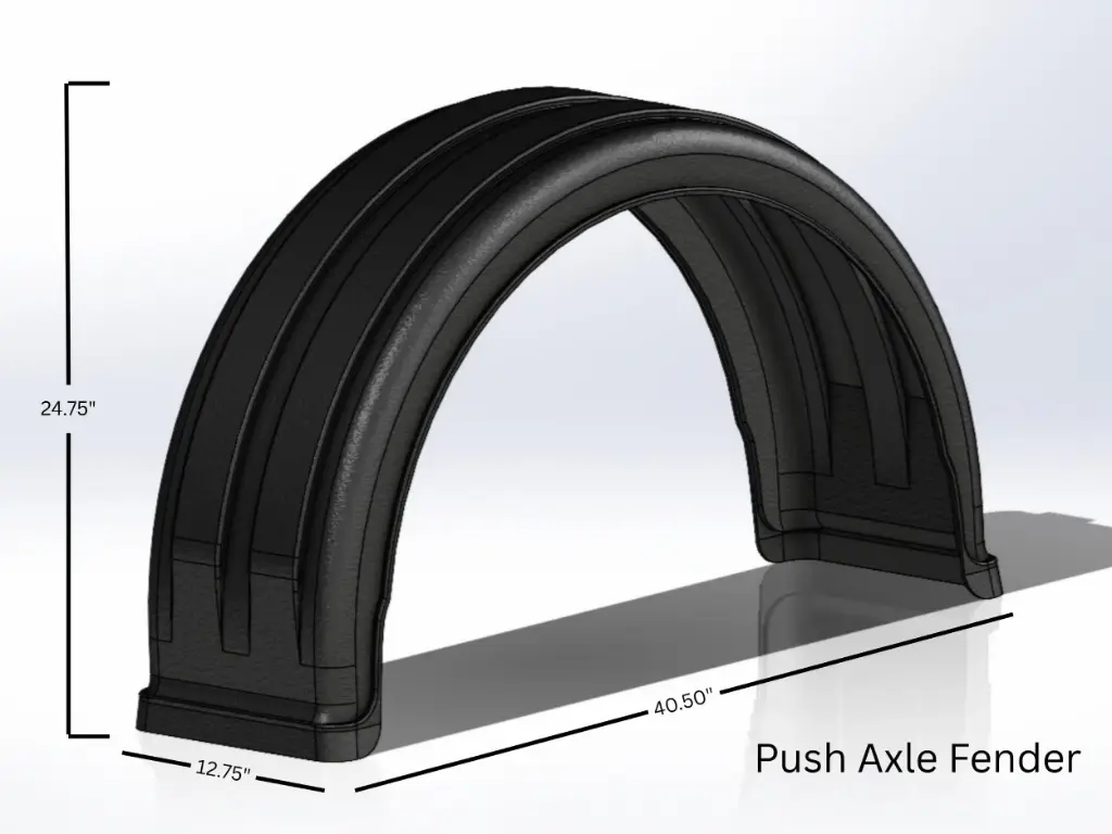 [SLI000273] Single Axle Poly Fenders - Push Axle (White)