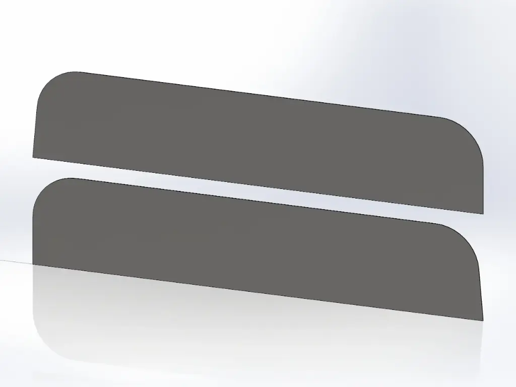 [SLI001904] Peterbilt 70" (78") Sleeper Window Visors - Paintable Aluminum (3")