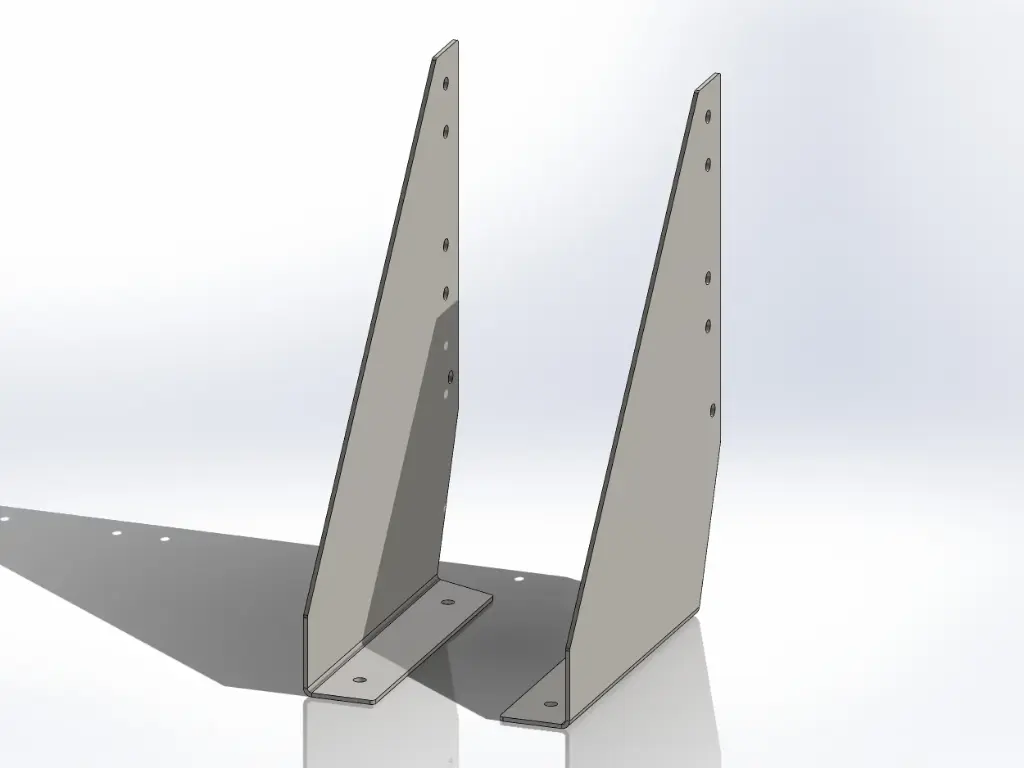 [SLI002222] Kenworth Bottom Step Mounting Brackets - Old Style 9.5" | Mirror Stainless (Full Set)