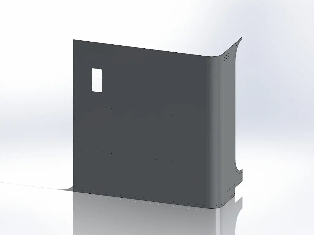 Peterbilt New Style 389 Sleeper Panels - Front Corner Passengers Side, 63" (72"), Flat Top