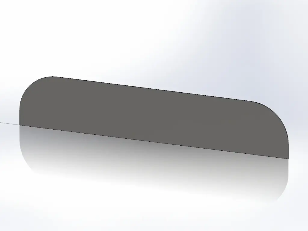 [SLI002459] Peterbilt Sleeper Sliding Window Visors - Paintable Aluminum (3")