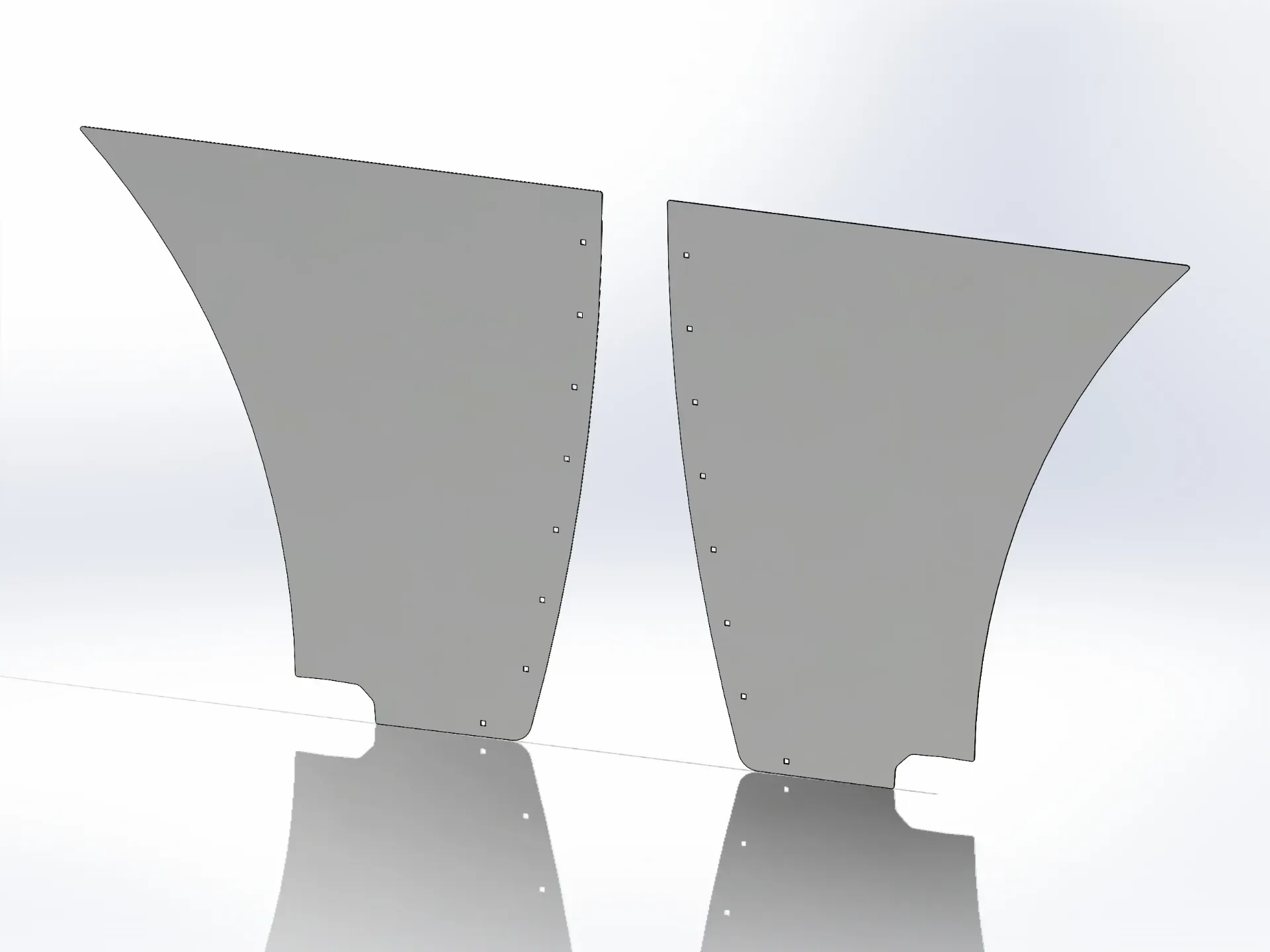 [SLI003148] Peterbilt 389 Long Hood Lower Hood Extension Panels