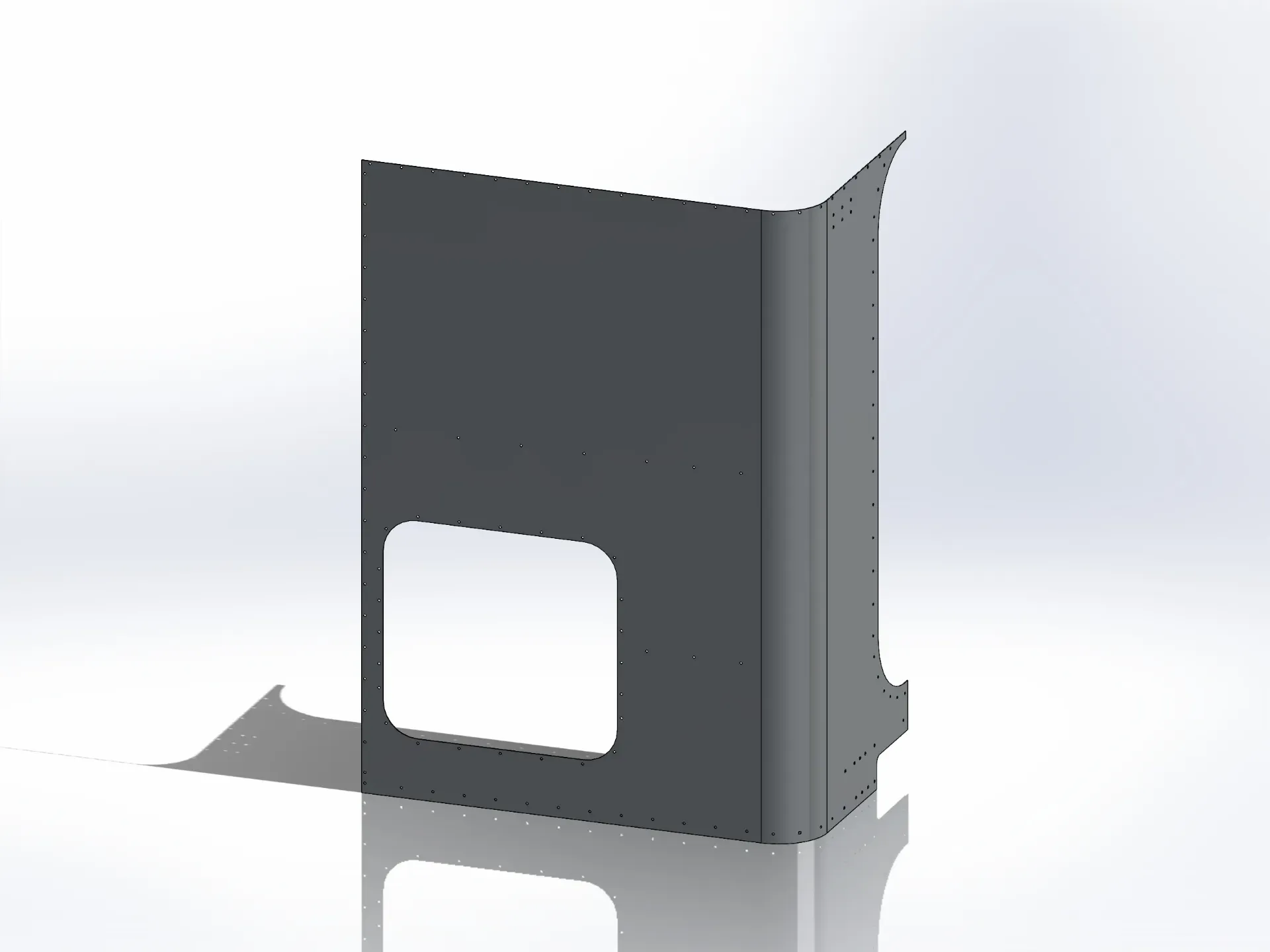 Peterbilt New Style 389 Sleeper Panels - Front Corner Passengers Side, 48" (58"), Flat Top