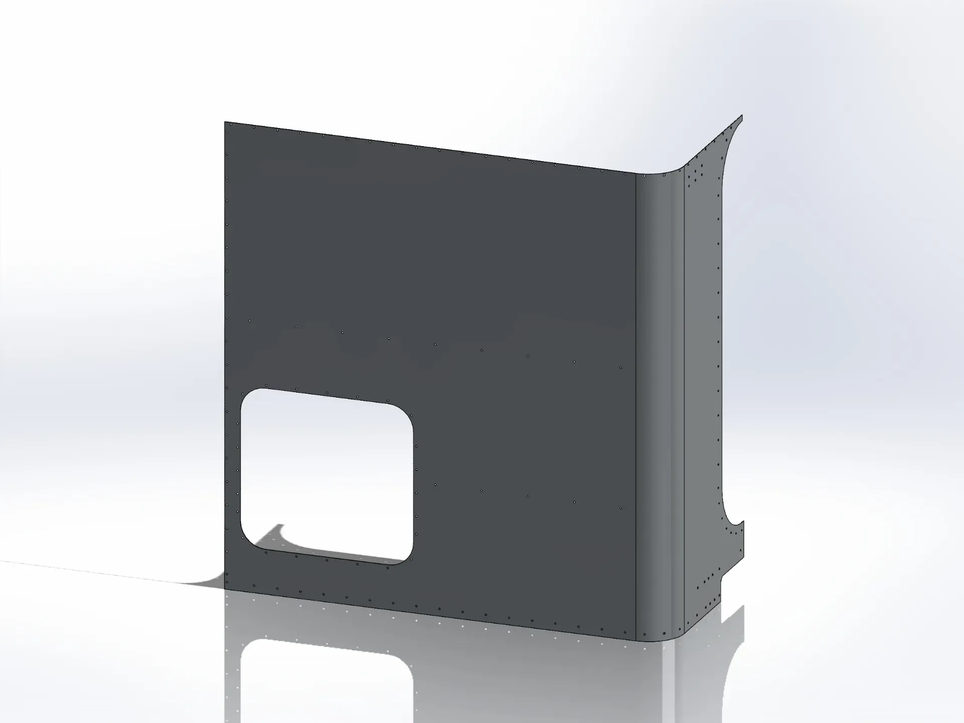 Peterbilt New Style 389 Sleeper Panels - Front Corner Passengers Side, 63" (72"), Flat Top